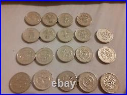 Full set of 41 old rare £1 pound coins. Inc. Rare BU coins