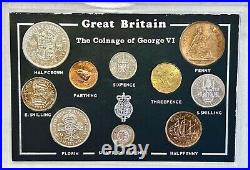 GEORGE V1 BIRTHDAY Coin Collection Sets Farthing to Half Crowns 1937 1952