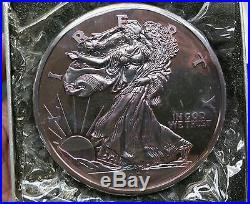 Giant 1990 Ase American Silver Eagle Deep Purple Rainbow Toned One Pound Stunner