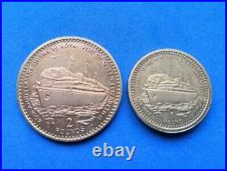 Gibraltar 1994 set £2 & £1 Royal Visit Two Pounds and & One Pound