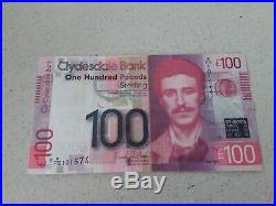Good Condition Clydesdale Bank Scotland One Hundred Pound Note £100