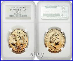 Great Britain 2001 Britannia-Una and the Lion 100 Pounds 1 oz Gold NGC MS64