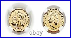 Great Britain Britannia 2001 (Una and the Lion) 25 Pounds 1/4 oz Gold NGC MS70