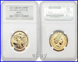 Great Britain Britannia 2001 (Una and the Lion) 50 Pounds 1/2 oz Gold NGC MS65