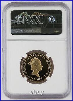 Great Britain UK 1987 BRITANNIA 1/2 Oz Gold £50 Pound Proof Coin NGC PF70 UC