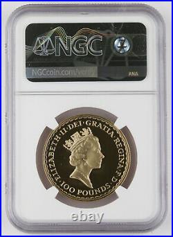 Great Britain UK 1987 BRITANNIA 1 Oz Gold £100 Pound Proof Coin NGC PF69 UC