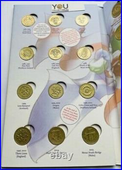 Great British Coin Hunt £1 One Pound Album Full Set COLLECTORS + Completer Medal
