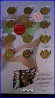 Great British Coin Hunt Album 24 One Pound Coins And Completer Medallion