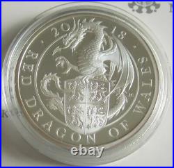 Großbritannien 2 Pounds 2018 Queen's Beasts Red Dragon of Wales 1 Oz Silber PP