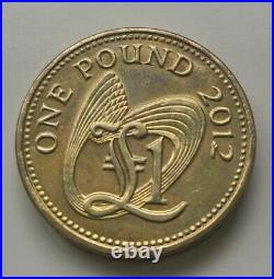 Guernsey 2012 £1 One Pound Coin KEY DATE RAREST ROUND POUND