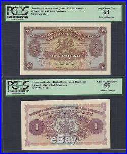 Jamaica Face & Back One Pound (1926-1935) Barclays Bank Ps141s Proof Specimen