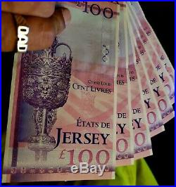 Jersey £100 Banknote One Hundred Pound Diamond Jubilee note prifix QE60009112