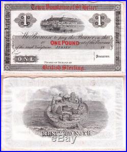 Jersey 1800's One Pound Remainder Town Vingtaine of St. Helier. AU Condition