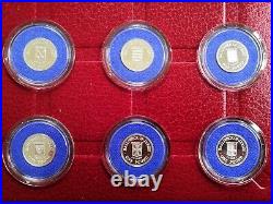 Jersey Collection Of Silver Proof 12 Parishes £1 One Pound coins RARE Red Case