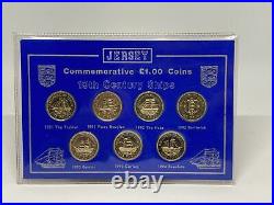 Jersey One Pound £1 Ship Building/ Ship Set, Complete Collection! Inc Seal Coin
