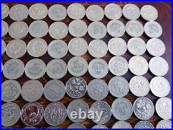 Job Lot Of 100 X Old Round £1 One pound Coins Circulated LOT 7