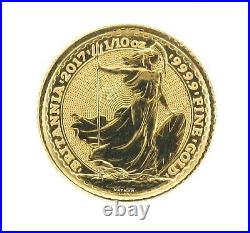 Loose 999.9 Fine Gold 2017 1/10 oz 10 Pounds Britannia Coin 3.1 Grams