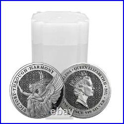 Lot of 20 2021 U. K. 1 Pound Silver Queen's Virtues Victory. 999 1 oz BU