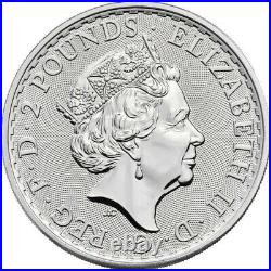 Lot of 5 2021 United Kingdom 2 Pound Silver Britannia. 999 1 oz BU IN STOCK