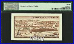 Malta One Pound L 1949 ND 1963 QEII Pick-26a Prefix- A/1 GEM UNC PMG 66 PPQ