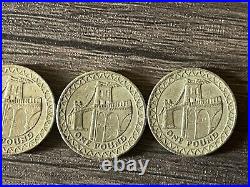 Menai Bridge 2005 Circulated Rare £1 One Pound Coins (3) British Coins