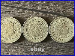 Menai Bridge 2005 Circulated Rare £1 One Pound Coins (3) British Coins