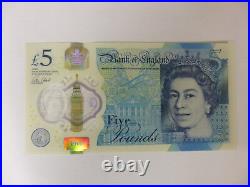 New £5 Five Pound Polymer Bank Note Aa13 337393 Low Number Circulated Aa