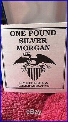 ONE POUND. 999 silver MORGAN DESIGN ORIGINAL Art Round #2289
