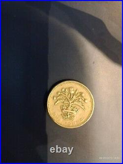 Old £1 coin 1989 Thistle And Diadem
