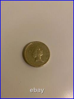 Old circulated Round £1 coins one pound coin rare 1985 scottish leak