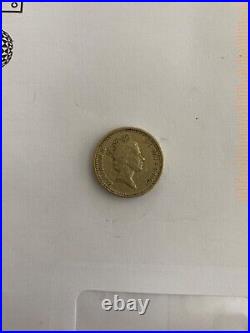 Old circulated Round £1 coins one pound coin rare1990