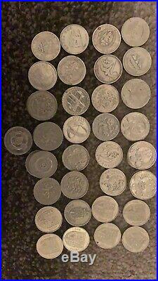 Old one pound uk coins (x40+) included citys and much more