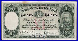 One Pound Australian Banknote 1933 Riddle Sheehan R28 N/51