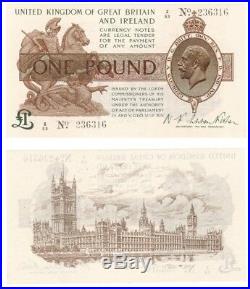 One Pound Treasury Note Prefix Z (1919) Fisher BYB ref TR17c EF