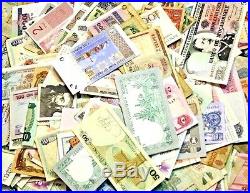 One Pound World Banknotes, Paper Money, around 550 notes, 1/2 mint Diverse Mix