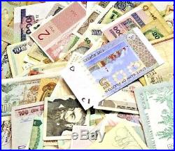 One Pound World Banknotes, Paper Money, around 550 notes, 1/2 mint Diverse Mix