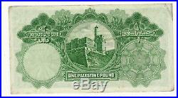PALESTINE RARE ONE POUND 1929 3 èpinglages discret bas du billet RARE RARE