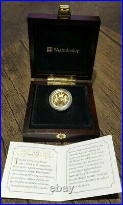 PROOF £1 2013 Jersey 22 ct Gold Westminster Mint boxed and COA