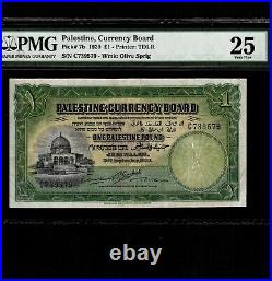 Palestine 1 Pound 1929 P-7b PMG VF 25, 1 ph Rare
