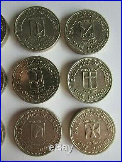 Parishes of Jersey one pound coins complete set of twelve