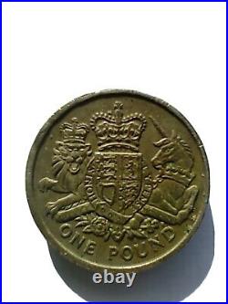 RARE £1 Pound coin 2015 Collectible DECUS ET TUTAMEN Royal minting error