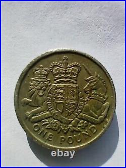 RARE £1 Pound coin 2015 Collectible DECUS ET TUTAMEN Royal minting error