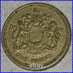 RARE 1983 Coat Of Arms £1 POUND COIN Edge ERROR