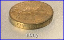 RARE 1985 ONE POUND ELIZABETH II COIN ERROR / upside down edge mint