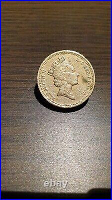 RARE 1993 Old £1 Royal Coat of Arms Pound Coin TUTAMEN ET DECUS -Elizabeth II
