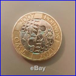 RARE 2 Pound Coin Act Of Union United Into One Kingdom 1707-2007 4 Errors