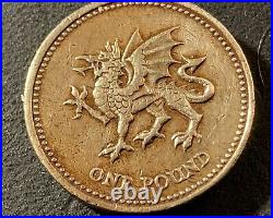 RARE 2000 Welsh Dragon £1 One Pound Coin Circulated With MINTING ERROR