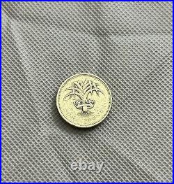 RARE UK £1 ONE POUND COIN 1985 Welsh Leek