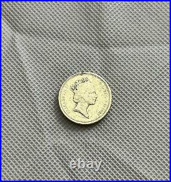 RARE UK £1 ONE POUND COIN 1985 Welsh Leek