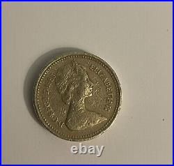 Rare 1983 Old £1 Royal Coat of Arms Pound Coin (Et Tutamen Decus) Elizabeth II